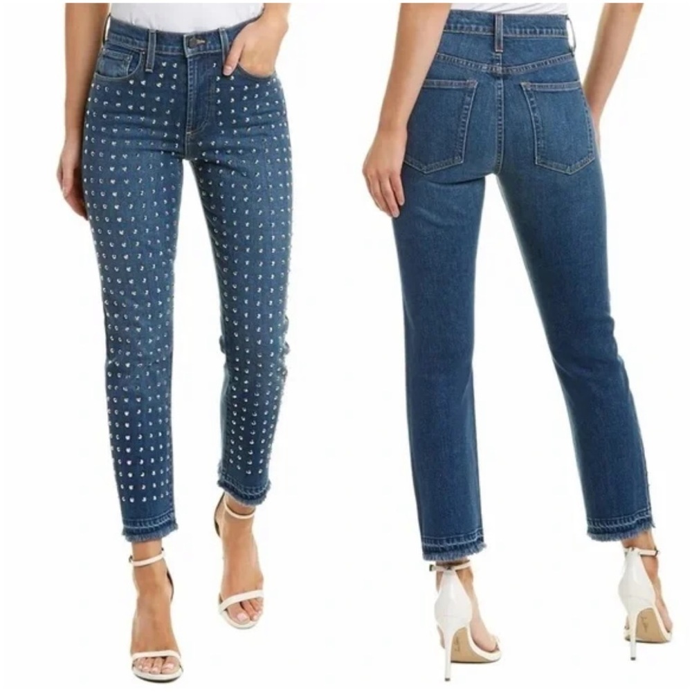 NWOT Alice + Oliva Amazing Homebound High Rise Studded Girlfriend Jeans Denim 26